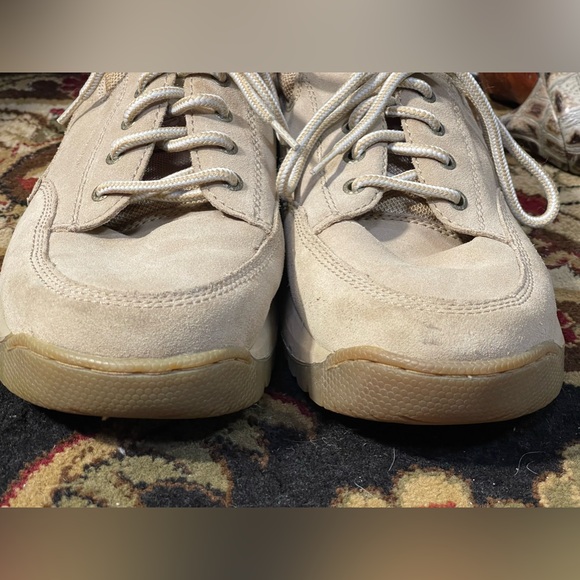 CATERPILLAR CAT TAN MENS LACE UP SNEAKERS MENS SIZE 12 WIDE EXCELLENT CONDITION - Picture 6 of 8